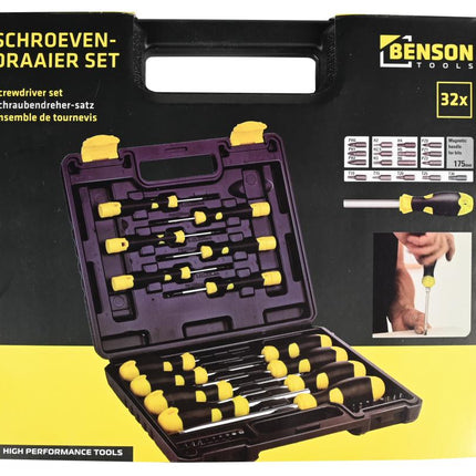 Benson Schroevendraaierset in Opbergkoffer - 32-delig - Magnetisch