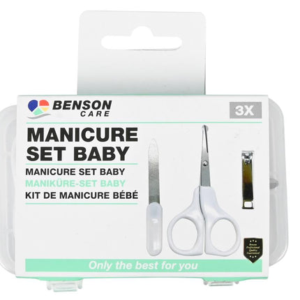 Benson Baby Manicureset – 3-Delig – Veilig & Hygiënisch – Inclusief Etui