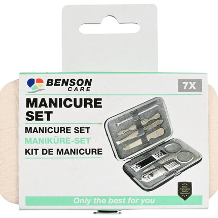 Benson 7-Delige Manicureset – Compact & Stijlvol – RVS Gereedschap