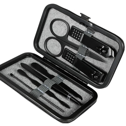 Benson 7-Delige Manicure Set – Compact – Zwart – RVS Gereedschap