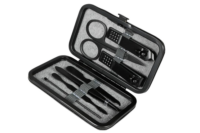 Benson 7-Delige Manicure Set – Compact – Zwart – RVS Gereedschap