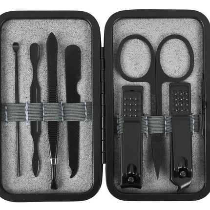 Benson 7-Delige Manicure Set – Compact – Zwart – RVS Gereedschap