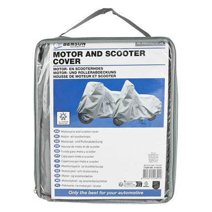 Benson Motor- en Scooterhoes – XL 246 cm – Waterafstotend – Zilvergrijs – Inclusief Opbergtas