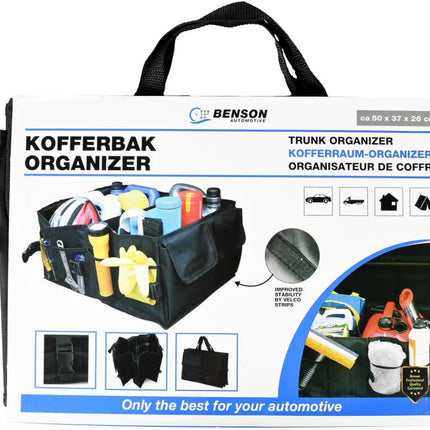 Benson Kofferbak Organizer – Waterdicht – Inklapbaar – Duurzaam Nylon – Zwart