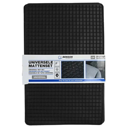 Benson Universele PVC Automatten – 2-delig – 43 x 29 cm – Zwart – Waterdicht