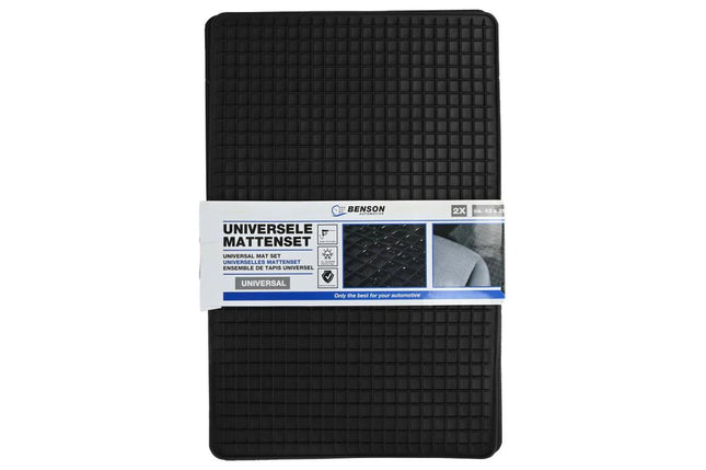 Benson Universele PVC Automatten – 2-delig – 43 x 29 cm – Zwart – Waterdicht