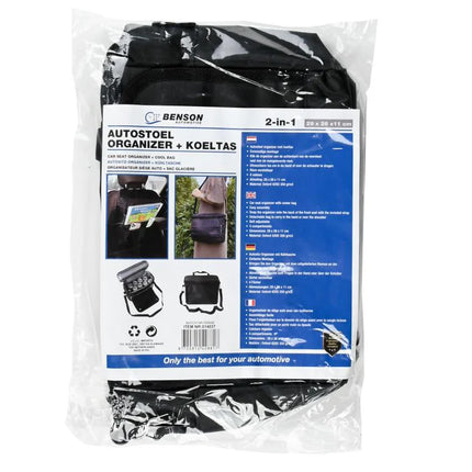 Benson Autostoel Organizer & Koeltas – 29 x 26 x 11 cm – Afneembaar – Oxford 420D
