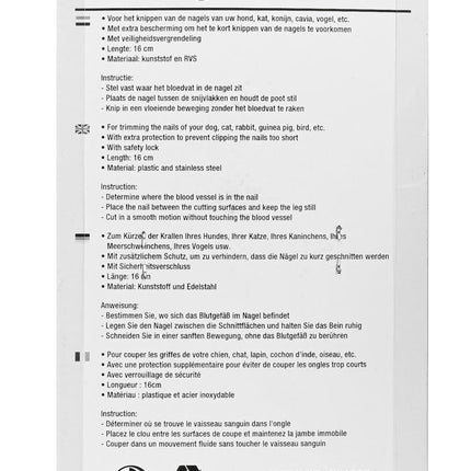 Benson Nagelschaar voor Huisdieren - 16 cm - Veiligheidsvergrendeling - RVS