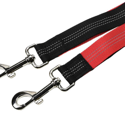Benson Handsfree Hondenriem - Verstelbaar & Reflecterend - Rood/Zwart