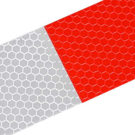Benson Reflectiestrips - Zelfklevend - 5 x 30 cm - 10 stuks - Rood/Wit Waarschuwingspatroon