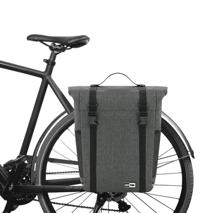 Lastpak Enkele Fietstas - 15 Liter - Waterafstotend Polyester - Donkergrijs