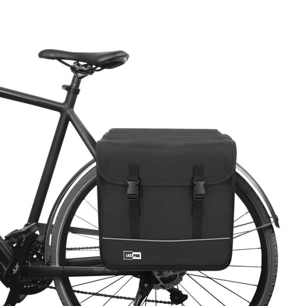 Lastpak Dubbele Fietstas - 35 Liter - Waterafstotend 600D Canvas - Zwart