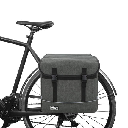 Lastpak Dubbele Fietstas - 35 Liter - Waterafstotend 600D Canvas - Grijs