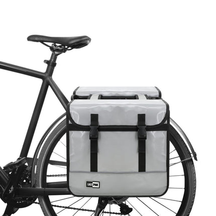 Lastpak Dubbele Fietstas - 35 Liter - Waterafstotend Bisonyl - Nardo Grijs