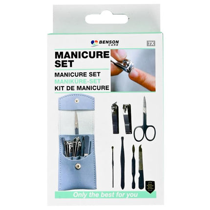 Benson 7-Delige Manicureset – Compact – Blauw – RVS Gereedschap