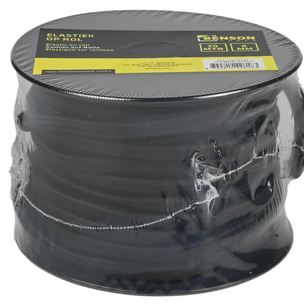 Benson Elastiek op rol Zwart 8 mm x 20 Meter - Weerbestendig