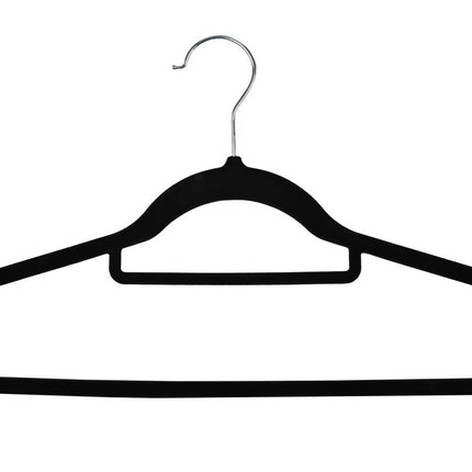 Benson Velours Kledinghangers - Anti-slip - Zwart - 4 stuks