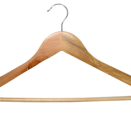 Benson Houten Kledinghangers - Set van 5 - Met Broekstang & 360° Haak