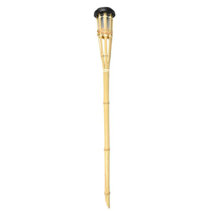 Benson Sfeervolle Bamboe Tuinfakkel – Solar – 78 cm – Warm Wit LED