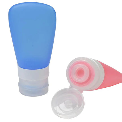 Benson Reisflesjes Set Siliconen - 60 ml - Anti-lek - Blauw/Roze - 2 Stuks