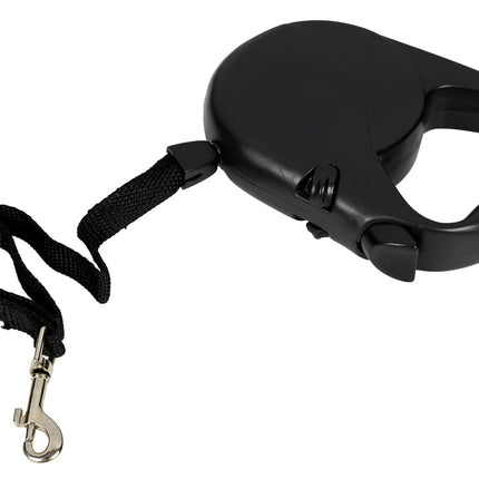 Benson Hondenriem Rollijn - 5 Meter - Zwart - Ergonomisch