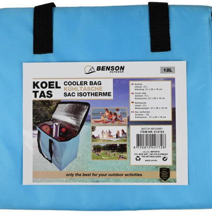 Benson Compacte Koeltas - 12 Liter - Houdt tot 8 uur Koel - Duurzaam & Lichtgewicht