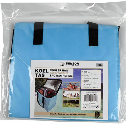 Benson Compacte Koeltas - 12 Liter - Houdt tot 8 uur Koel - Duurzaam & Lichtgewicht