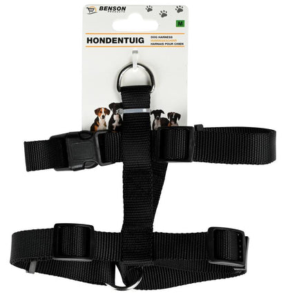 Benson Hondentuig Maat M - Verstelbaar - Zwart - Nylon