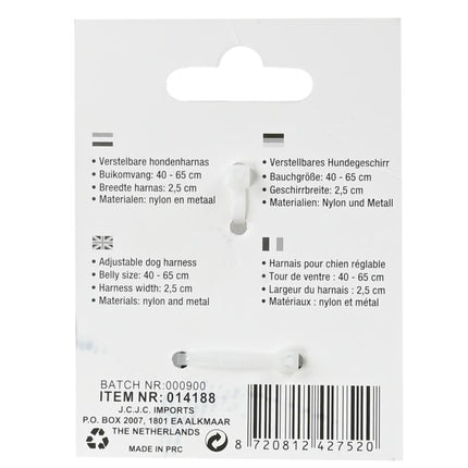 Benson Hondentuig Maat L - Verstelbaar - Zwart - Nylon