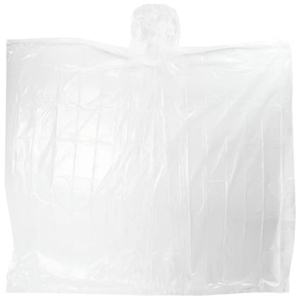 Benson Wegwerp Regenponcho - Transparant - One Size - Compacte Noodponcho