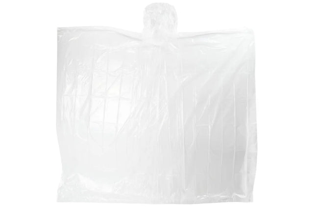 Benson Wegwerp Regenponcho - Transparant - One Size - Compacte Noodponcho