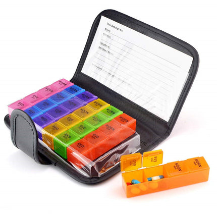 Benson Pillendoos in Luxe Etui – 7 Dagen – 4 Vakken per Dag – 19 x 14 cm