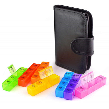 Benson Pillendoos in Luxe Etui – 7 Dagen – 4 Vakken per Dag – 19 x 14 cm
