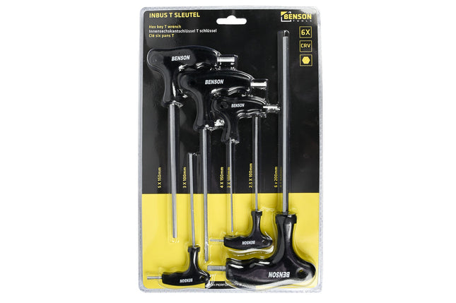 Benson Inbus T-sleutelset - 6-delig - Chroom-Vanadium - T-Handgreep