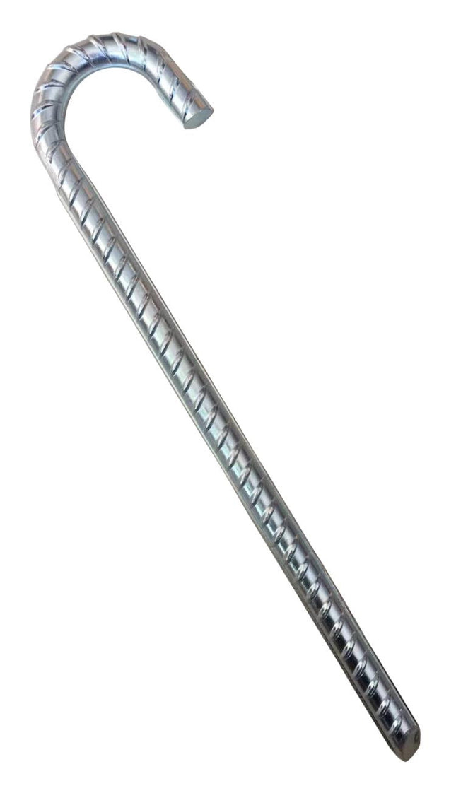 Benson Gebogen Grondpen - Ø 16 mm - 38 cm - Verzinkt Staal - Met Schroeftanden