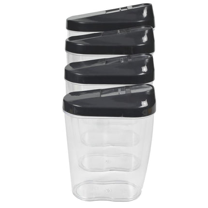 Benson Voorraadpotten Set - 4-delig - 0,5L t/m 1,25L - BPA-vrij - Transparant