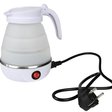 Benson Opvouwbare Waterkoker - 600 ml - Siliconen & RVS - Droogkookbeveiliging - Wit