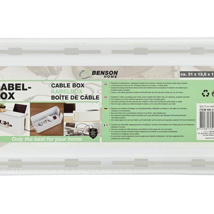 Benson Kabelmanagementbox – 31 x 13.5 x 13 cm – Wit