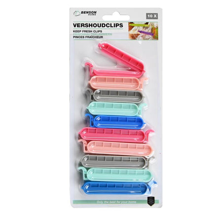 Benson Vershoudclips Set - 10 Stuks - Luchtdicht - 2 Verschillende Maten - Zakklemmen