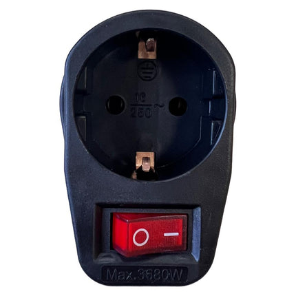 Benson Doorvoerstekker met Schakelaar – Schuko – Zwart – 3500 Watt