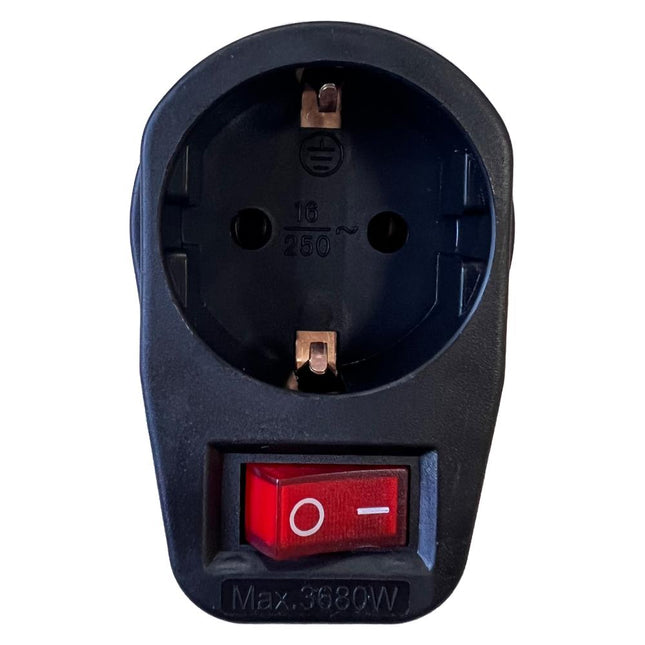 Benson Doorvoerstekker met Schakelaar – Schuko – Zwart – 3500 Watt