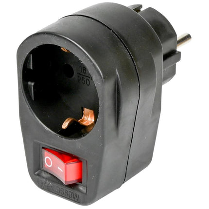 Benson Doorvoerstekker met Schakelaar – Schuko – Zwart – 3500 Watt