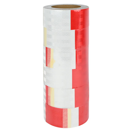 Benson Reflecterende Tape - Rood/Wit - 50 mm x 17 Meter - Zelfklevend