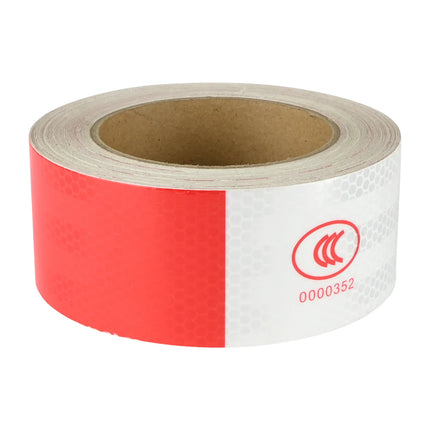 Benson Reflecterende Tape - Rood/Wit - 50 mm x 17 Meter - Zelfklevend