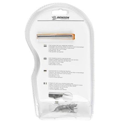 Benson Anti-Verhaar Kam - 70 mm - Voor Langharige Huisdieren en Paarden