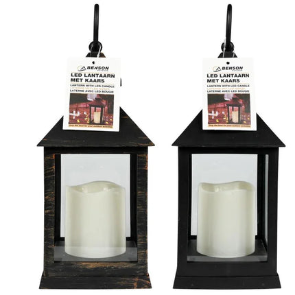 Benson Lantaarn met LED Kaars – 24 cm – Sfeervol & Veilig – Binnen & Buiten