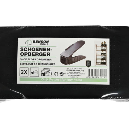 Benson Schoenenopberger - Set van 2 - Ruimtebesparend - Zwart