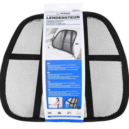 Benson Ergonomische Lendensteun – Ademend Mesh – 37 x 42 cm – Voor Auto en Kantoor