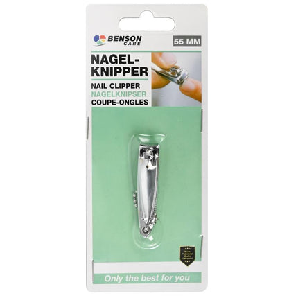 Benson Compacte Nagelknipper met Vijl – Metaal – 55 mm – Inclusief Sleutelhanger