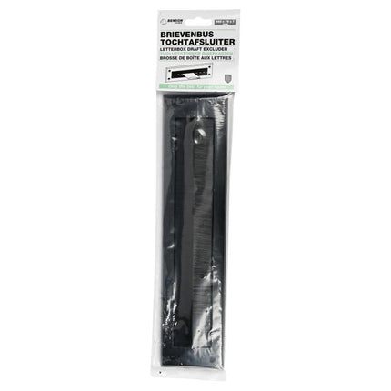 Benson Brievenbus Tochtafsluiter Zwart - 340 x 79 mm - Met Borstel